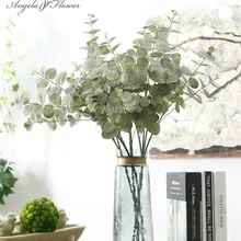 65 см Искусственный Шелковый цветок зеленый Эвкалиптовый филиал домашний стол Декор Свадебный искусственный цветок композиция рождественское растение денежный лист