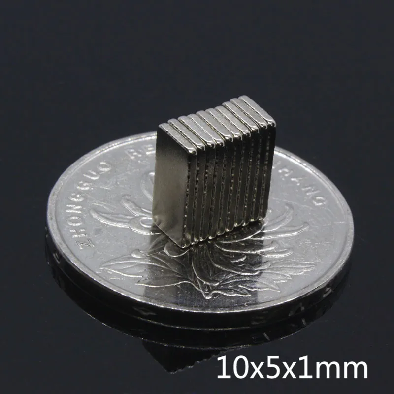 100 шт. 10x5x1 мм редкоземельный Небольшой Блок N35 NdFeB 10*5*1 постоянные магниты на
