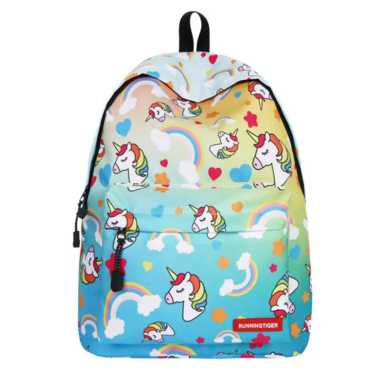 Единорог Рюкзак женская сумка модные школьные сумки для девочек-подростков Sac основной рюкзак дорожные сумки Bolsa Feminina Mochila Infantil - Цвет: SET8