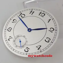 38,9 мм белый циферблат синий руки Калибр ETA 6498 ST3620 Мужские автоматические механические часы(dial+ руки