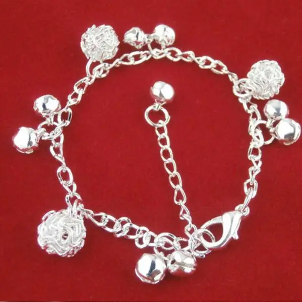 

la307 Wedding party Trendy Bohemian national wind bells Weaving balls alloy bracelet Female jewelry accessories