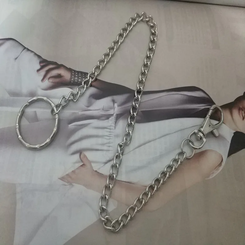 

New Arrival Metal pant Chain for unisex Fashion Punk Trousers Pant Jean Keychain Silver Ring Clip Keyring Men's HipHop Jewelry