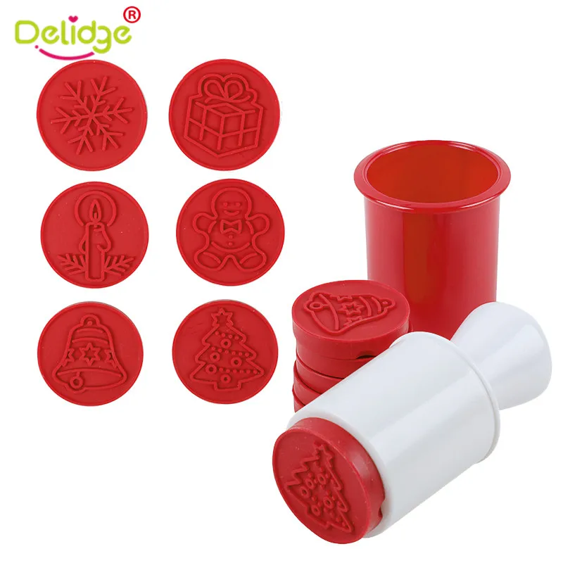 

Delidge 6pcs/set Christmas Tree Cookie Cutter Mold 3D Cartoon Stamps Pattern Sugarcraft Pastry Biscuit Fondant Cake Baking Mold