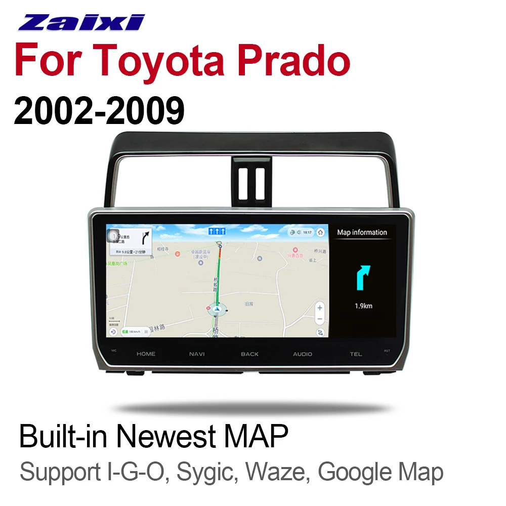 ZaiXi 10,2" Автомобильный мультимедийный плеер Android авто радио для Toyota Land Cruiser Prado DVD gps 8 ядер 4 Гб+ 32 ГБ Bluetooth WiFi