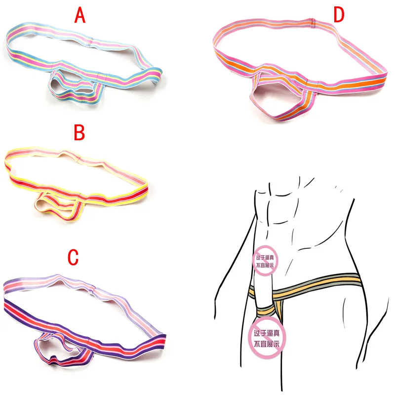 Мужское нижнее белье с шаровой полоской, мужские сексуальные стринги, трусики Тонг с ремешками брюки целомудрия, Утягивающие трусы