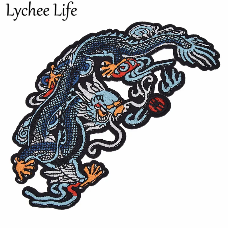 Lychee Life 2 шт. нашивки с вышитыми драконами в китайском стиле разноцветные нашивки «сделай сам» ручной глажки на тканевых сумках аксессуары для декора