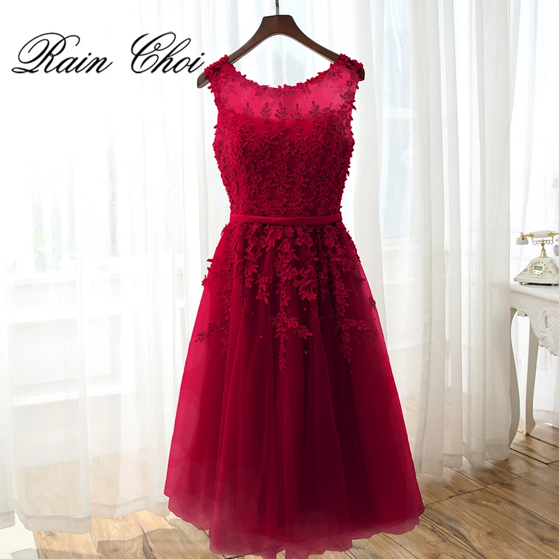 

Short Evening dress 2019 Appliques Pearls Women Short Prom Gown Formal Party Evening Dresses