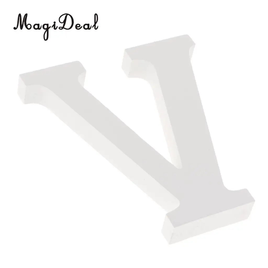 Wooden Alphabet DIY Block Words Sign Hanging Decor Letter for Home Bedroom Office Wedding Party Decor White