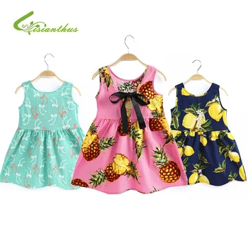

Girls Clothing Summer Girl Dress Children Kids Print Princess Dress Back V Dress Girls Cotton Kids Vest dress Children Clothes