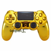 Изготовленный На Заказ Хром золотой ремонт полный набор пуговица с дизайном «ракушка» для PS4 Pro тонкий игровой контроллер-SP4QD01