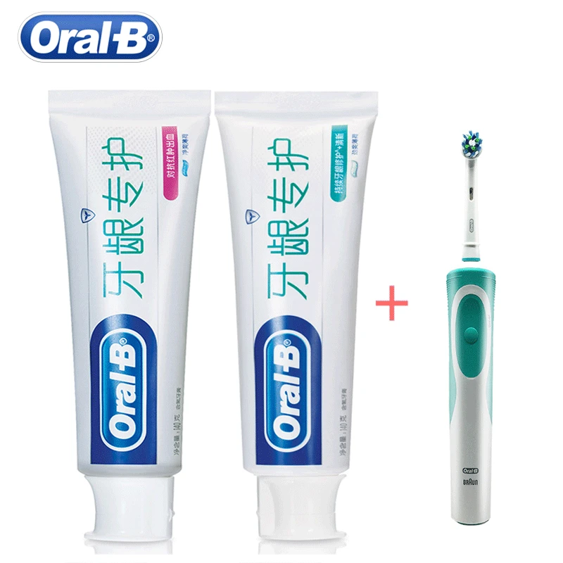 Oral B D12s Electric Toothbrush and Mint Herbal Toothpaste Combination Fight Swelling Bleeding