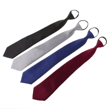 

Mens Classic Solid Color Striped Plaid Woven Groom Neck Tie Adjustable Zipper