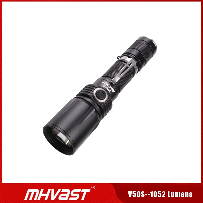 

MHVAST V5CS LED Hard Light Tactical Flashlight Torch Cree XM-L2 1052 Lumens for Bike , Camping , Hunting (without battery)