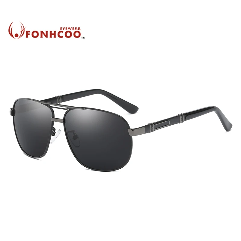 

2018 FONHCOO New fashion Sunglasses Men Retro vintage Brand Designer Round Polarized glasses UV hot rays oculos de sol