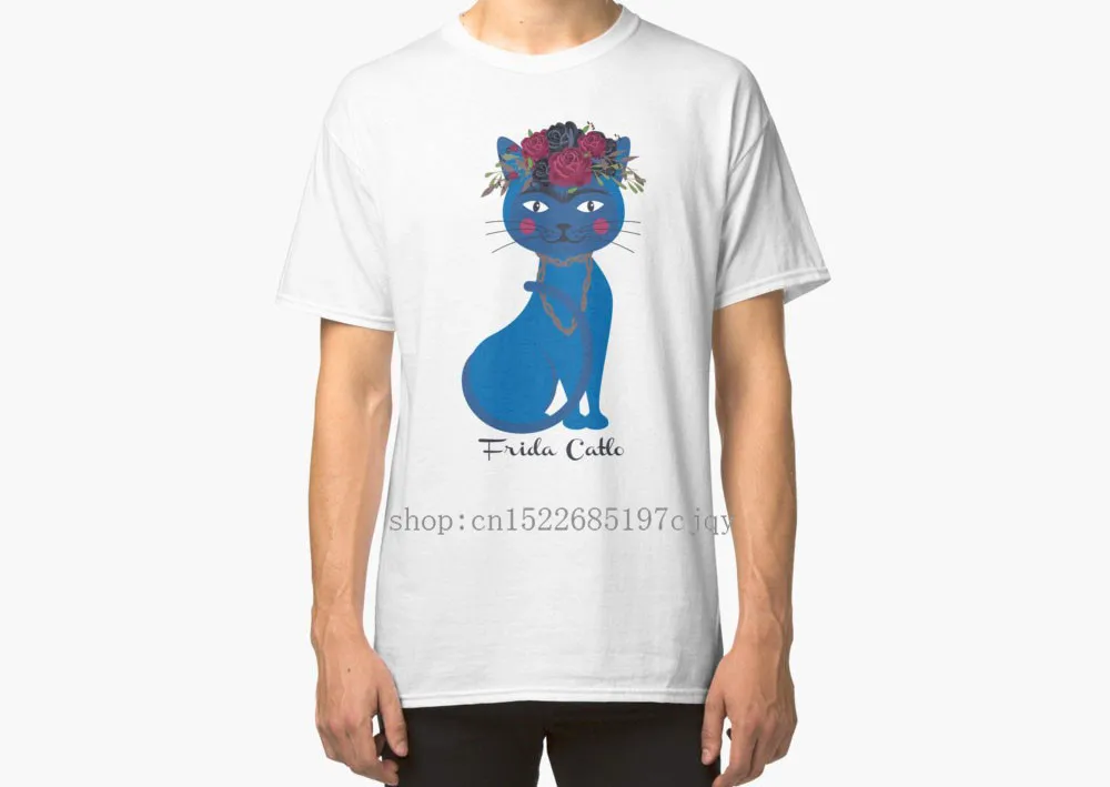 2018 Новый Frida Cat Для мужчин с коротким рукавом хлопковая Футболка Размер S