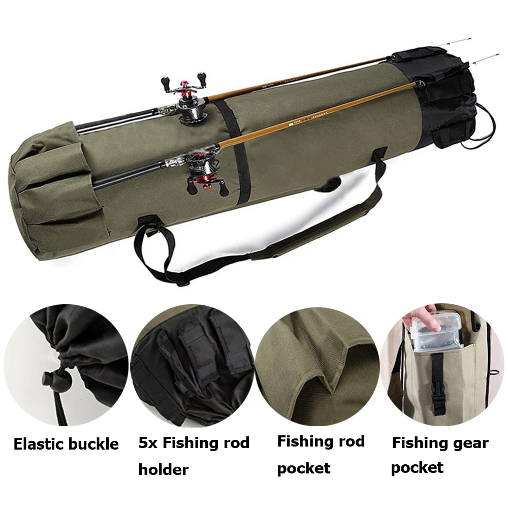 Fishing Bag Pouch Multifunction Nylon Fishing Rod Organizer (2)