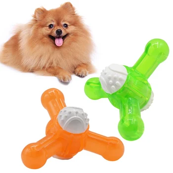 

Pet Toys for Cleaning Teeth Dogs Squeaky Rubber Molar Chew Toys for Training Exercising