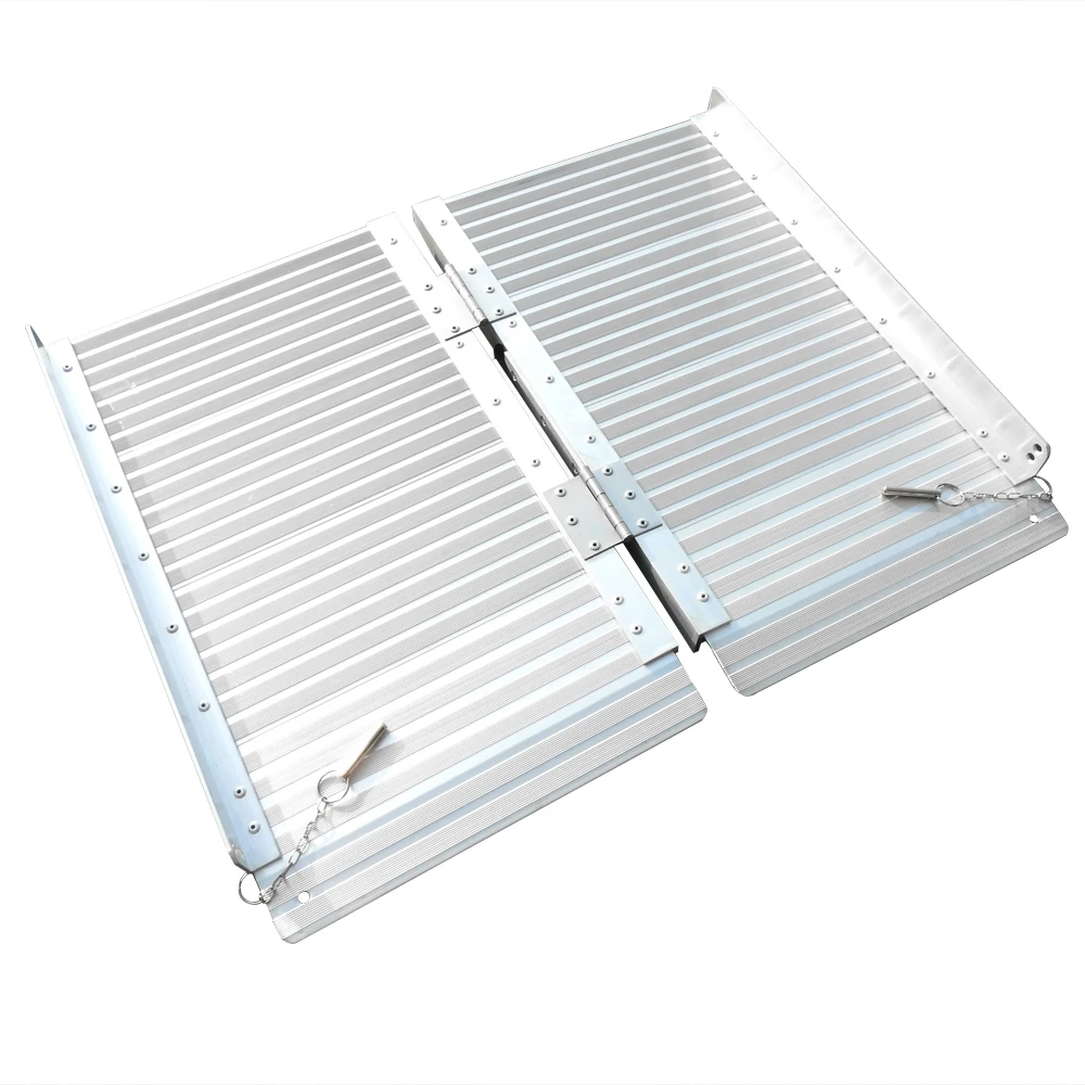 

2 Ft Home Corridor Aluminum Alloy Folding Ramp Silver-US Stock