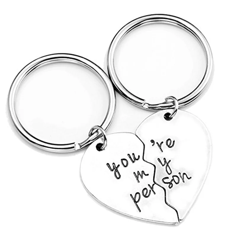 

2pcs/set you are my person engraved Puzzle Couple Keychain new fashion necklace keychain for boyfriends and girlfriends
