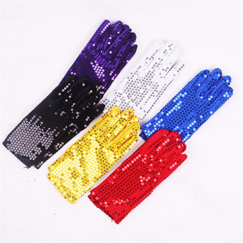 

Shinny Sequins Gloves Unisex Women Female Party Dance Polyester Gloves For Festival Gift Fashion Apparel Accessories 6 Colors