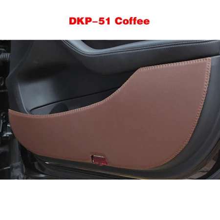 Золотой Teana Duke Sylphy sentra Tiida Pulsar Qashqai X-Trail Rogue Lannia муранская Терра ногами кожа двери автомобиля анти-кик коврик коврики - Название цвета: Золотой