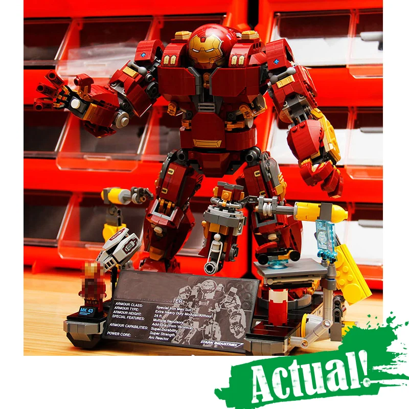 

1527Pcs Lepin 07101 Super Genuine Heroes 76105 Iron Man Anti Hulk Mech Toy Building Bricks Blocks Model AVENGERS Infinity War