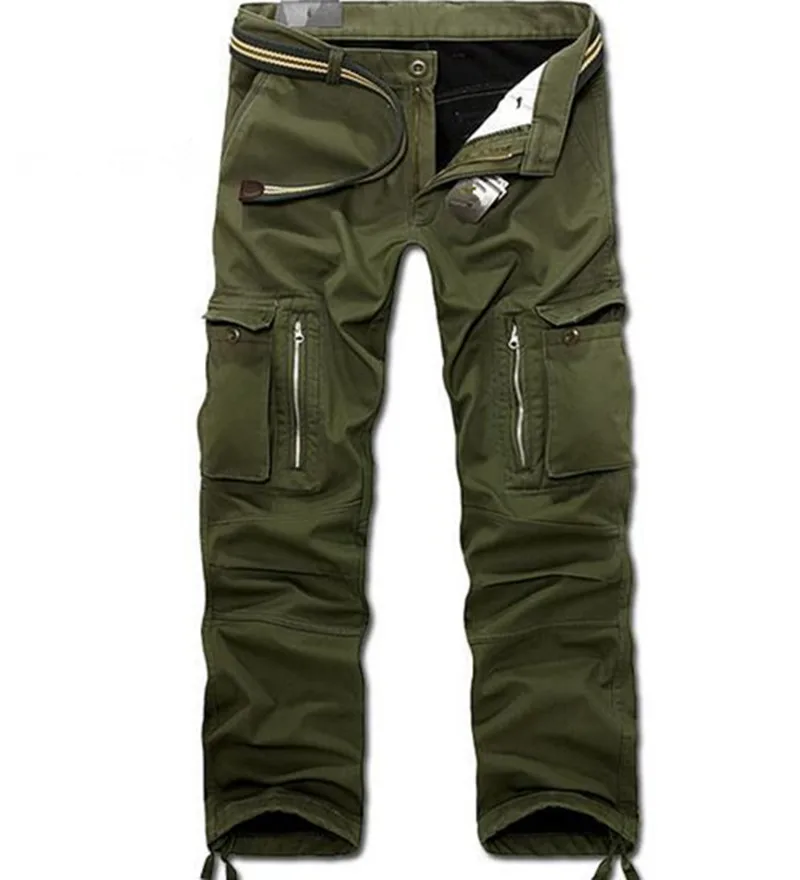 Мужские флисовые брюки карго, зимние плотные теплые штаны, полная длина, мульти карманы, повседневные военные мешковатые тактические брюки, плюс размер 29-40