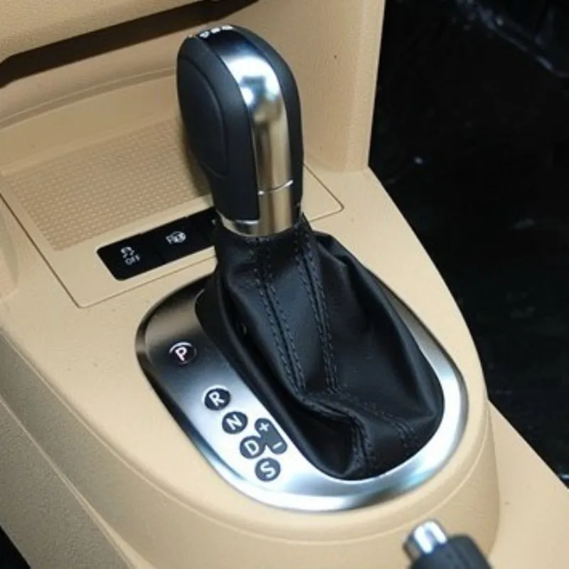 

BODENLA Leather Black Stitching AT DSG Gear Shift Knob Lever Cover For VW Touran 2011-2015