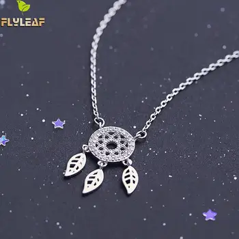 

Flyleaf 4a Cubic Zirconia Dreamcatcher Necklaces & Pendants For Women High Quality 100% 925 Sterling Silver Fasion Jewellery