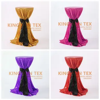 

Round Sequin Table Cloth Top Bar Cocktail Table Cover For Wedding Event Hotel Decoration