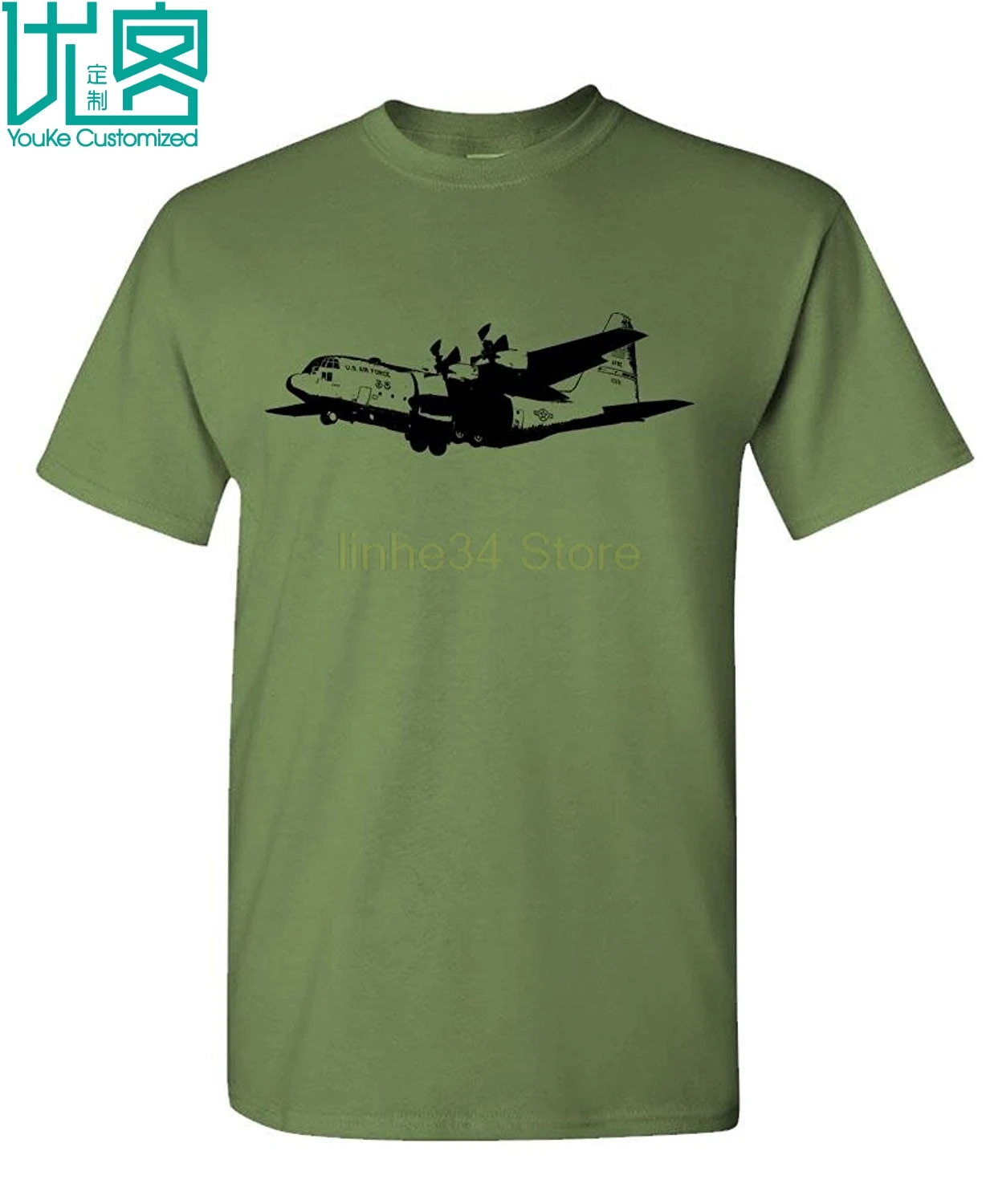 

T-Shirt Male Hipster Tops Print Tshirt Summer ShortUnisex More Size And Colors - C-130 CARGO PLANE - Mens Cotton T-Shirt