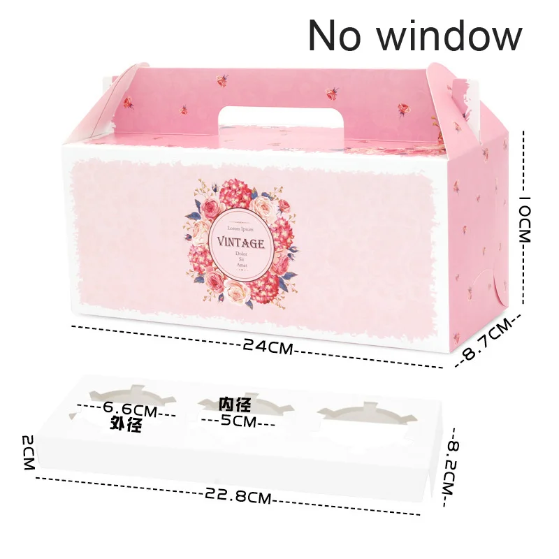 10 шт. коробка для кексов с оконной ручкой рулон торта крафт-бумага подарочная упаковочная коробка свадебные дети день рождения дома вечерние поставщик - Цвет: Vintage -1