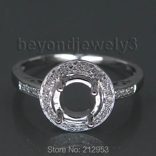 

8mm Round Semi Mount Ring Gold 0.24Ct Diamond Semi Mount Engagement Ring Settings For Sale