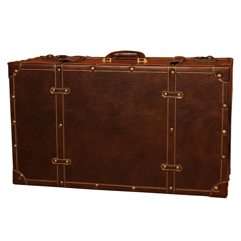 European Suitcase Props Retro Storage Luggage Storage Box Retro Wooden