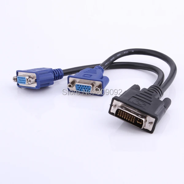 Адаптер для монитора Y-Splitter NEW DVI-I 24 + 5 штырьков папа-двойной VGA Женский | Компьютеры