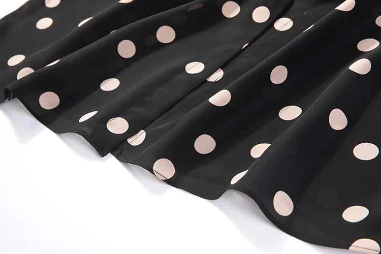 Women Summer Silk Dress Vintage Polka Dots Natural silk dresses Elegant striped Dress Casual holiday real silk long shirt dress