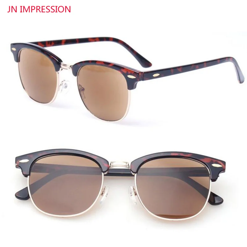 

JN IMPRESSION Retro Metal Half Frame Reading Glasses Readers Round Frame Men Women Eyewears Include Sunglasses readers 2.0 2.5 3