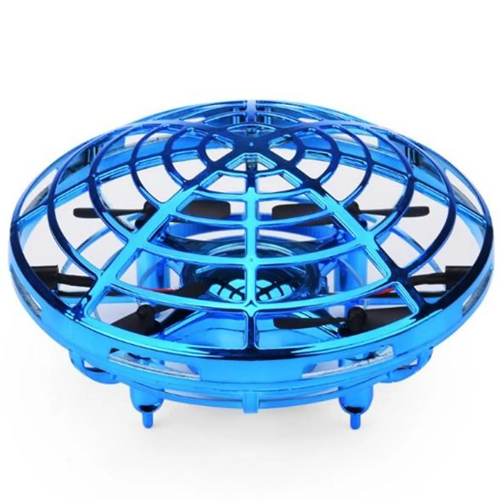 Brown Mini UFO Drone for Kids Flying Saucer Toys Hand Control Helicopter Quadcopter Infrared Induction Rechargeable Flying Aircraft Toys Games for Girls Boys Adults Indoor Outdoor Flying Ball Toys