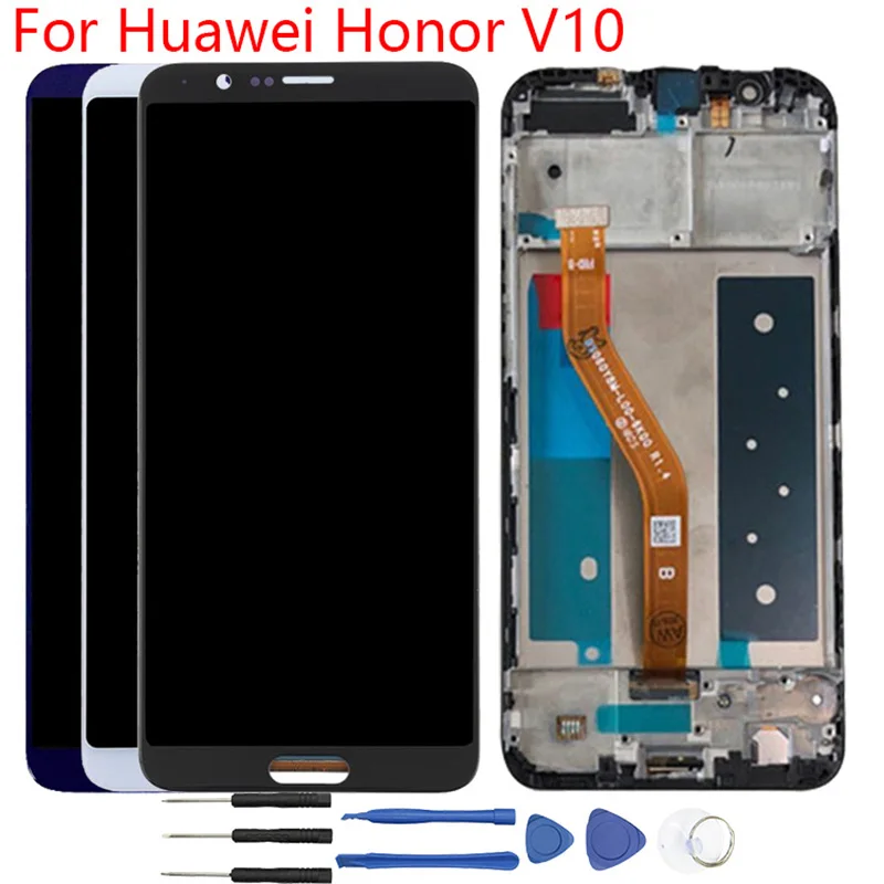 Honor вид 10 ЖК-дисплей для huawei V10 Frame Дисплей BKL-AL20 BKL-AL00 Сенсорный экран сборки |