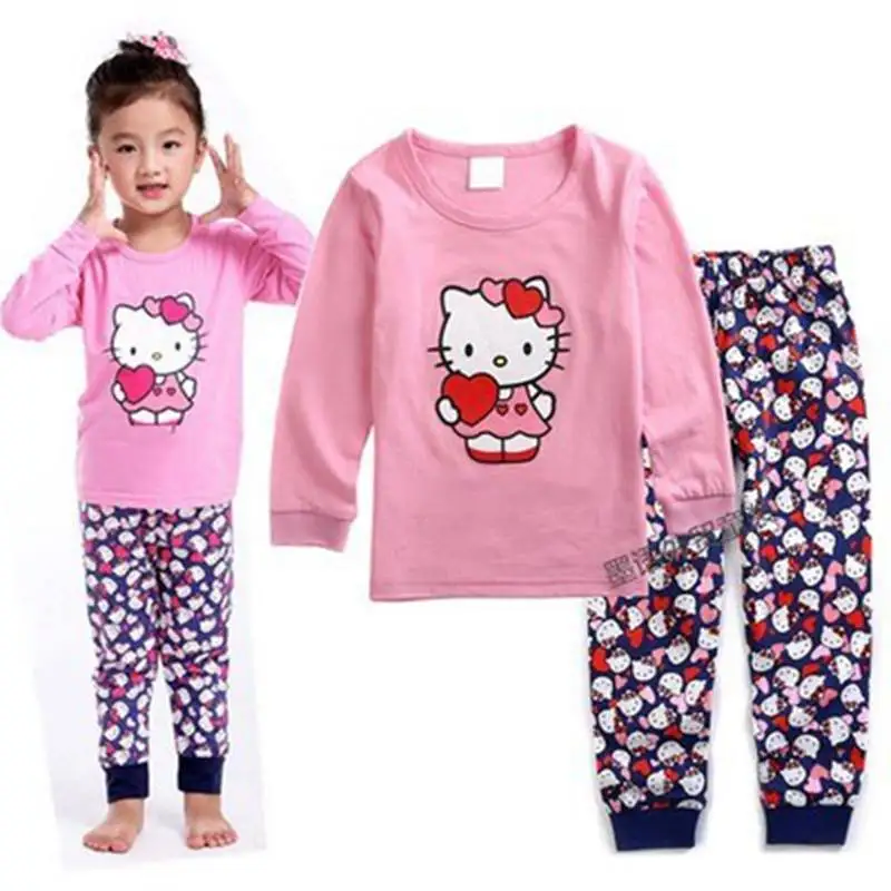 Весенние пижамы с длинными рукавами и героями мультфильмов, детские пижамы для маленьких мальчиков и девочек, комплект одежды для сна для малышей, Детская Пижама - Цвет: Многоцветный