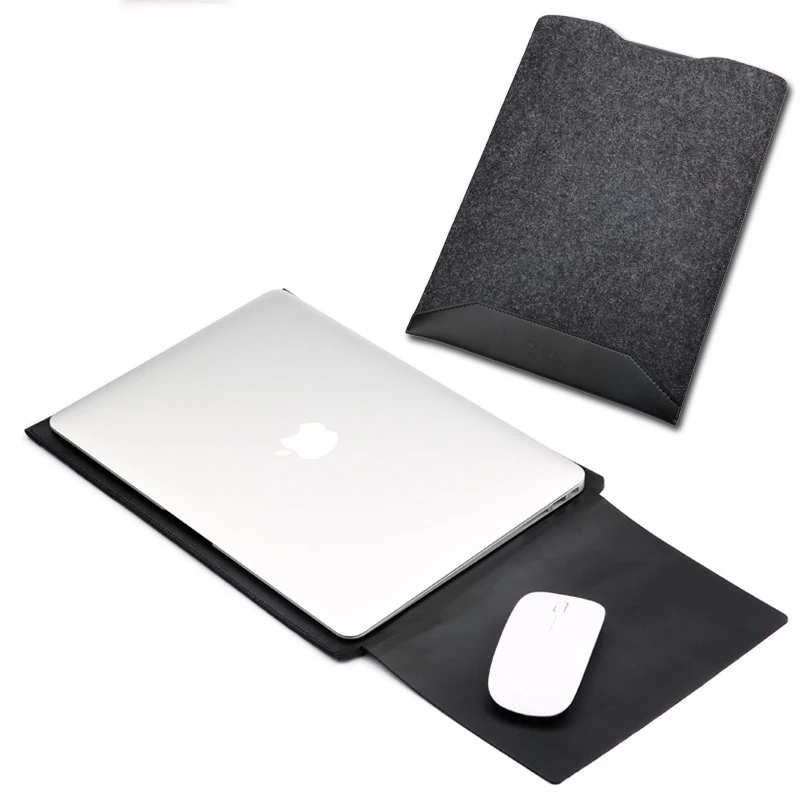 Шерсть Войлок рукав для Macbook Pro 13 Pro 15 Laptop Sleeve шерстяного фетра A1990 A1707 A1989 для Macbook Pro 13 15 чехол - Цвет: Black