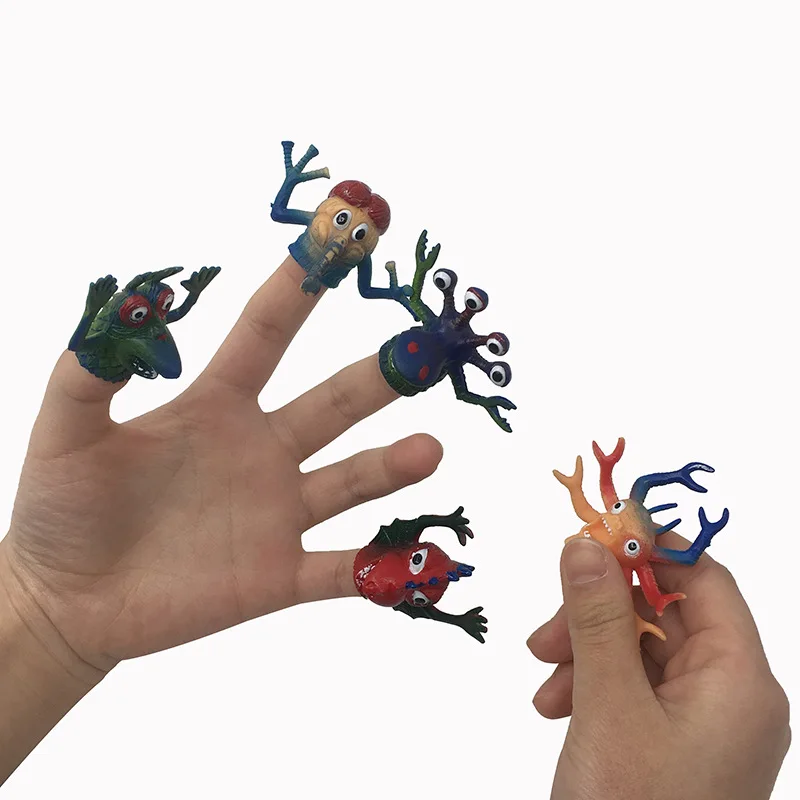 

Creative Novelty Funny Neat Simulation Animal Children Finger Animal TPR Finger Set Boy Girl Interactive Game Doll Toy Gift