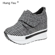 Hung Yau/Женская Вулканизированная обувь; коллекция года; модная женская повседневная обувь на застежке-липучке; удобная женская обувь на толстой подошве; Sneake Gridr; Размеры 35-40