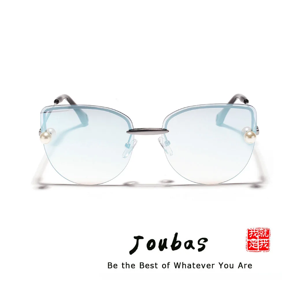 Солнцезащитные очки Joubas Cateye женские без оправы с полуободковой оправой 2019
