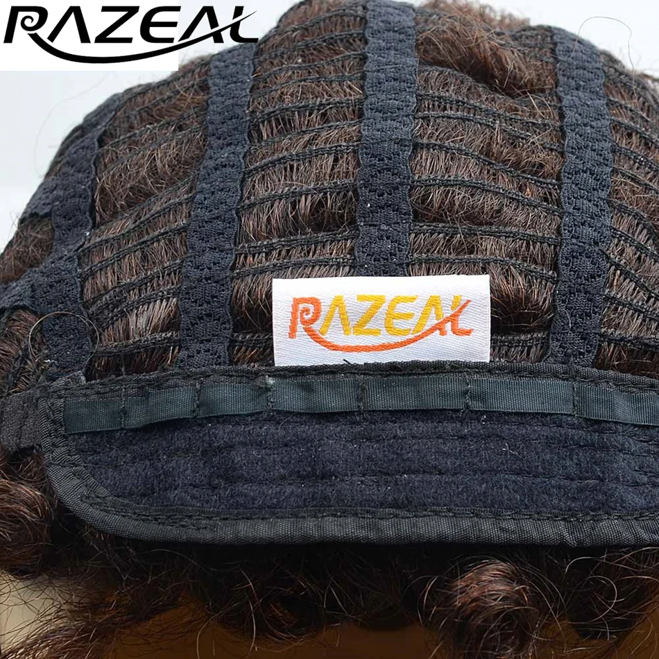 Razeal афро кудрявый короткий синтетический парик без шнурка для афро-американских женщин Термостойкое волокно