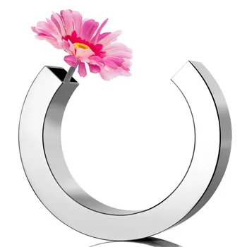 

C-shaped vases, flowers mirror vase office homes, stainless steel Tabletop decorative vases