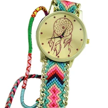 New Top Selling Bracelet Watches Women Braid Dress Watches Green+Pink Gift 1pcs Dec 12
