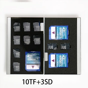 

13 in 1 Aluminum Storage Box Bag Memory Card Case Holder Wallet Large Capacity For 2* CF Card 3*SD Card 10*Mirco SD