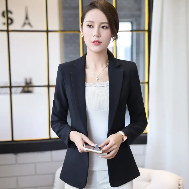 Autumn Spring One Button Korean Type Long Sleeve OL Working Office Leisure Blazers Coats