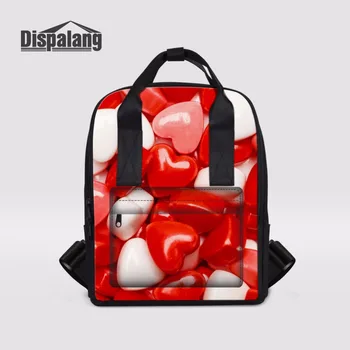 

Dispalang Customized Backpack For Women Heart Candy Prints Mother Shoulder Bag Women Daily Backpack Maternity Mummy Hand Bag